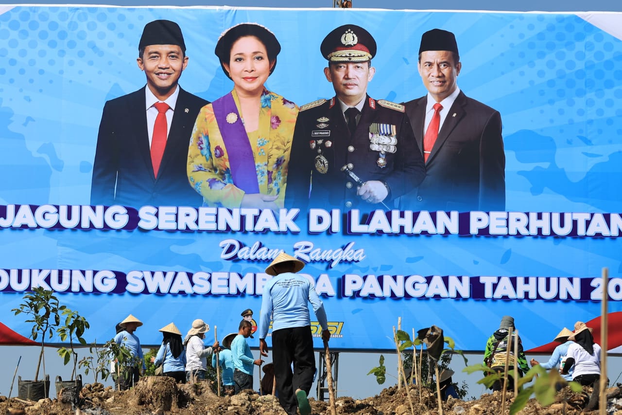 Terus Wujudkan Swasembadan Pangan, Kapolri Laksanakan Penanaman Jagung Kuartal III 